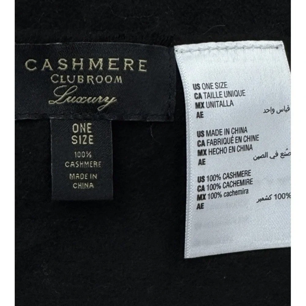 NWT‎ Club Room Men's Black 100% Cashmere Scarf $120 Retail 12x67